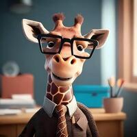 giraffe businessman illustration photo