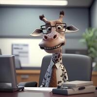 giraffe businessman illustration photo