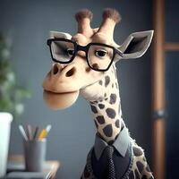 giraffe businessman illustration photo