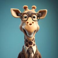 giraffe businessman illustration AI Generated photo