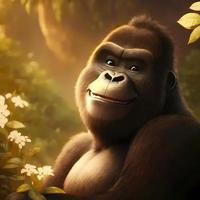 gorilla illustration AI Generated photo