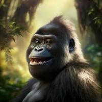 gorilla illustration AI Generated photo