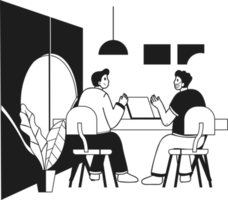 business people meeting in the conference room illustration in doodle style png