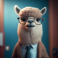 alpaca businessman illustration photo