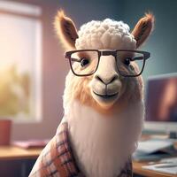 alpaca businessman illustration photo