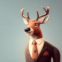 deer businessman illustration photo