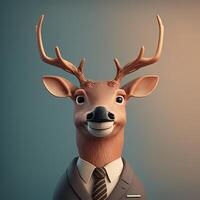 deer businessman illustration photo