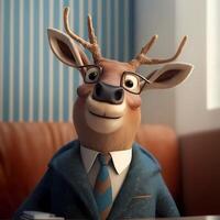 deer businessman illustration photo