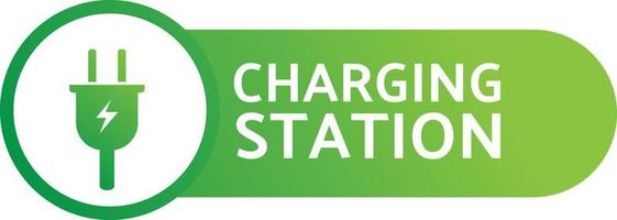 Electric Vehicle Charging Station Label wit Icon electric plug vector