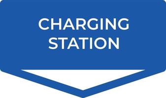 Electric vehicles Charging Station Sign blue vector