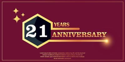 th anniversary gold color logotype style with hexagon shape with white color number font on red background vector illustration