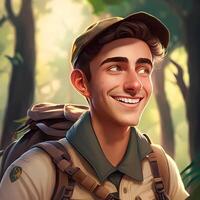 man advanture people character illustration photo