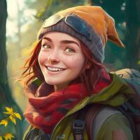 woman advanture people character illustration photo