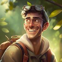 man advanture people character illustration photo