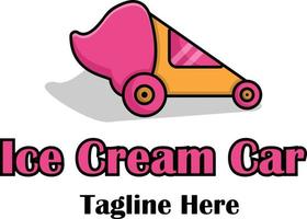 sweet car ice cream cone vector