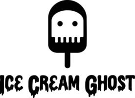 cute ghost stick ice cream skull vector