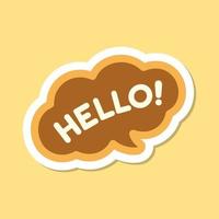 Cute Hello speech bubble icon. Simple flat vector illustration.