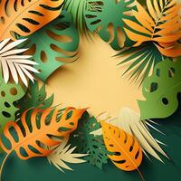 summer tropical leaf style paper photo