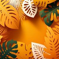 summer tropical leaf style paper photo