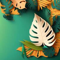 summer tropical leaf style paper photo