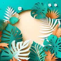 summer tropical leaf style paper photo