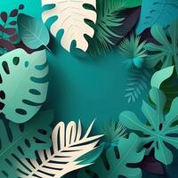 summer tropical leaf style paper photo