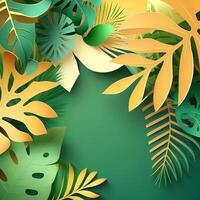 summer tropical leaf style paper photo