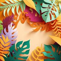 summer tropical leaf style paper photo