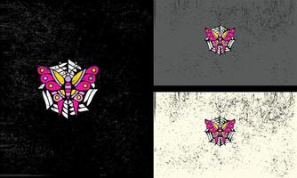 mariposa vector ilustración mascota diseño