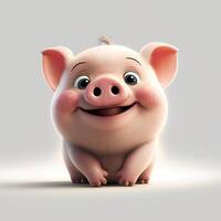 pig animal illustration AI Generated photo