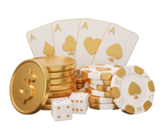 casinò poker oro 3d illustrazione png