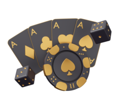 Kasino Poker Gold 3d Illustration png