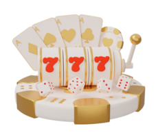 777 casino poker 3d illustration png