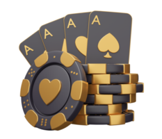 casino poker gold 3d illustration png