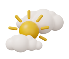 zon wolk 3d weer png