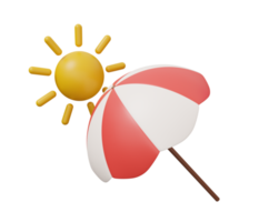 sun umbrella 3d icon png