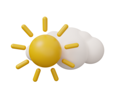 Sol nuvem 3d clima png