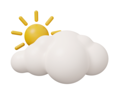 sole nube 3d tempo metereologico png