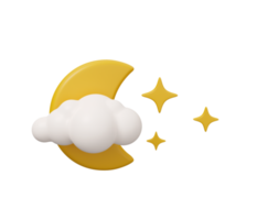 Luna nube 3d clima png