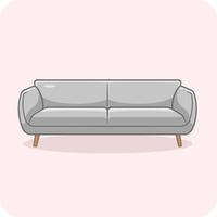 Modern Sofa Gray color interior design, vector and illustration.