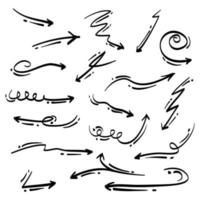 Doodle Arrows icons Set. arrow icon with various directions. arrow direction hand drawing. isolated on a white background. vector illustration