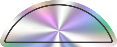 Holographic stickers semicircle shape. Hologram labels and badge empty. png