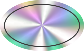 holographisch Aufkleber Oval Form. Hologramm Etiketten und Abzeichen leer. png