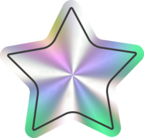 holográfico pegatinas estrella forma. holograma etiquetas y Insignia vacío. png