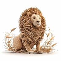 león animal ilustración ai generado foto