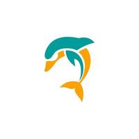 Dolphin logo with dolphin logo title vector