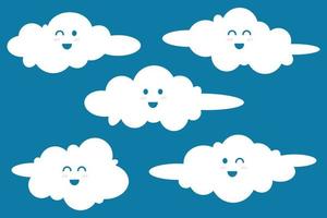 Cute Smiling Clouds Collection vector