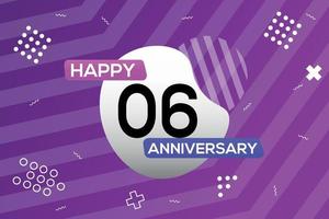 06 año aniversario logo vector diseño aniversario celebracion con vistoso geométrico formas resumen ilustración