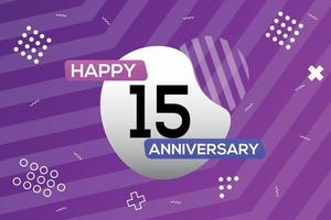 15th year anniversary logo vector design anniversary celebration with colorful geometric shapes abstract illustration