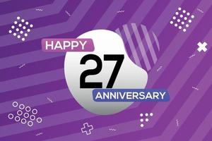 27th year anniversary logo vector design anniversary celebration with colorful geometric shapes abstract illustration